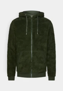 Pier One BORG ZIP-UP JACKET - Fleecejacke - Dark Green -Pier One 067adbe3faa7458ba7e980a0b8da5bd4 1