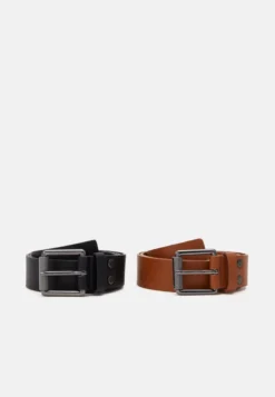 Pier One 2 PACK UNISEX - Gürtel - Black/cognac