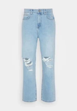 Pier One DISTRESS ON KNEES - Jeans Relaxed Fit - Light Blue Denim -Pier One 6c561d8272b94404a72faaf104617fd2