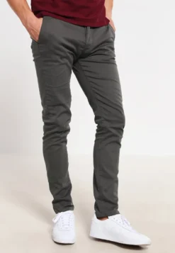 Pier One SLIM FIT CHINO - Chino - Dark Grey