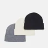 Pier One 3 PACK UNISEX - Mütze - Black/grey/white
