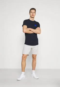 Pier One 2 PACK - Shorts - Mottled Light Grey/dark Blue