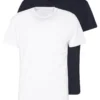 Pier One 2 PACK - T-Shirt Basic - White/dark Blue
