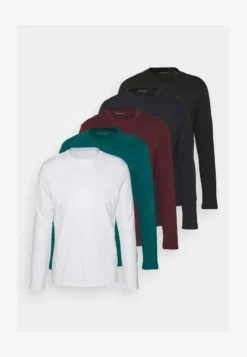 Pier One 5 PACK - Langarmshirt - White/dark Blue/black -Pier One d83220e9e54d43fcb8998bbd6af96e96