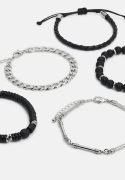 Pier One 5 PACK - Armband - Silver-coloured, Black -Pier One e7fdb58dc0d346889d43460456586028