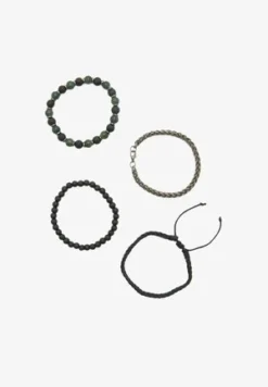 Pier One 5 PACK - Armband - Silver-coloured, Black -Pier One fa4c68e061e246fbbcc8381fd76aa6cb